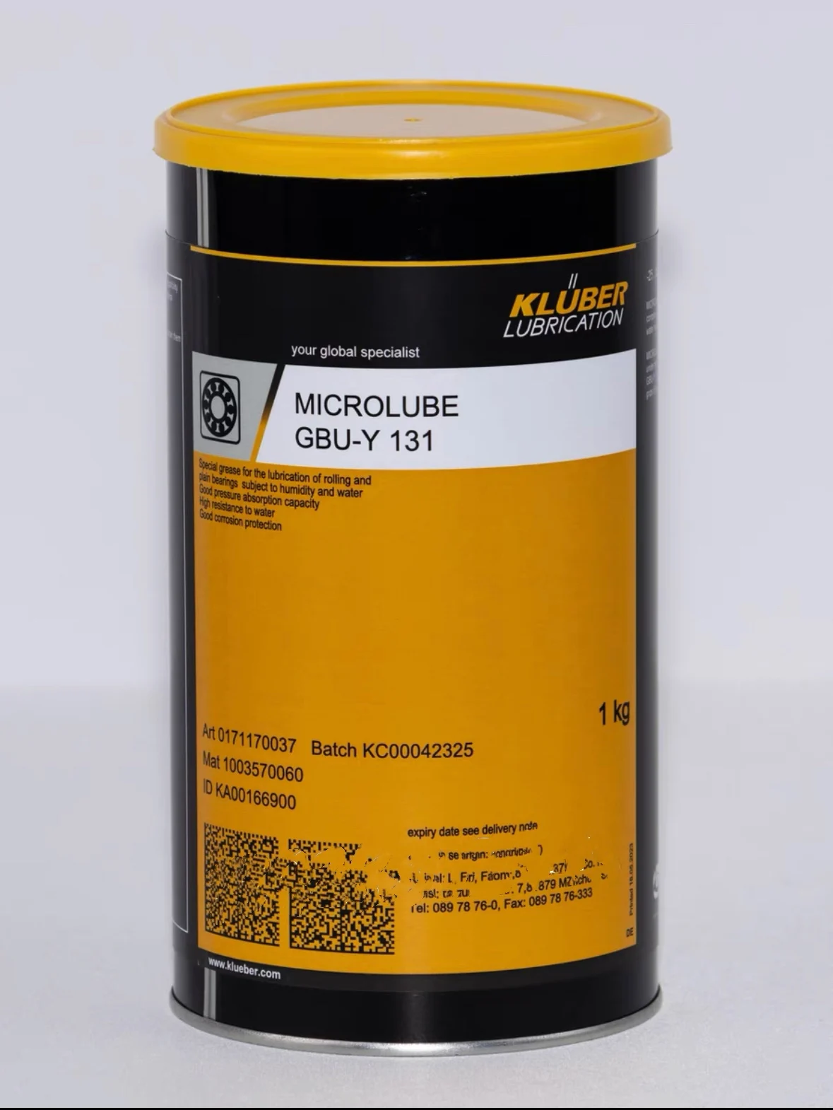012.958 Grease Microlube GBU-Y 131 1kg packing, Water resistant bearing grease, Waterproof bearing grease
012.958 Grease Microlube GBU-Y 131 1kg packing, Water resistant bearing grease, Waterproof bearing grease