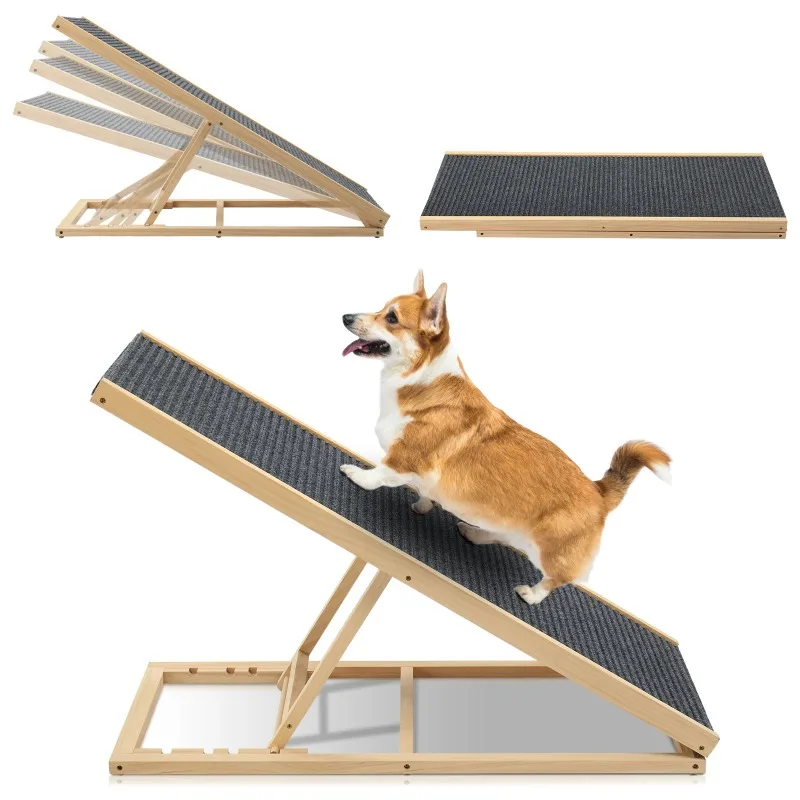 Large Dog Pet Ramp Stairs with Adjustable Height for Bed Couch Car Truck SUV, Foldable Dog Ramp for Small & Large Pets
Large Dog Pet Ramp Stairs with Adjustable Height for Bed Couch Car Truck SUV, Foldable Dog Ramp for Small & Large Pets