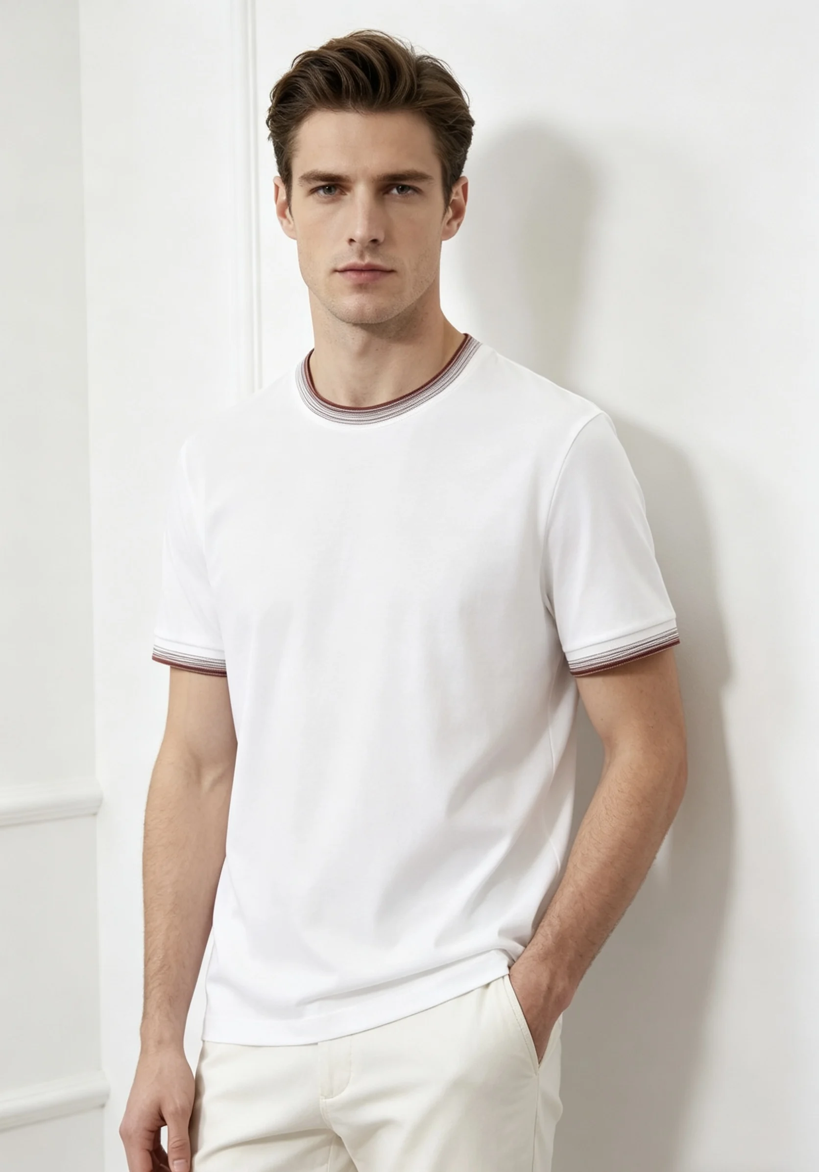 Italian Style Luxury Men's T-Shirt Summer 2026 Modal Short Sleeve round Neck Casual No Logo Business Cotton Tee
Italian Style Luxury Men's T-Shirt Summer 2026 Modal Short Sleeve round Neck Casual No Logo Business Cotton Tee