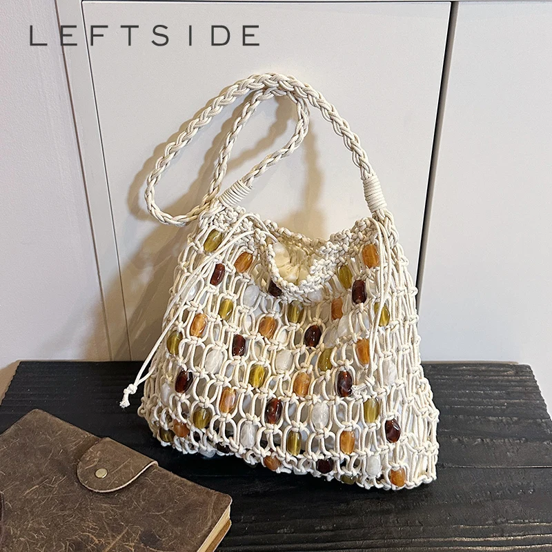 Women's Small Rope-Woven Bead Drawstring Handbags Daily Beach Casual Hobo Shoulder Bag 2026 Summer Crossbody Bags
Women's Small Rope-Woven Bead Drawstring Handbags Daily Beach Casual Hobo Shoulder Bag 2026 Summer Crossbody Bags