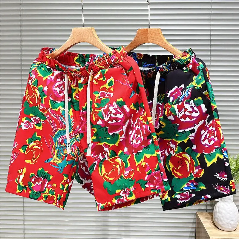 Men's Vintage Floral Print Summer Shorts Quick Dry Ice Silk Loose Fit Beach Pants Casual Five Points Baggy Short Trousers
Men's Vintage Floral Print Summer Shorts Quick Dry Ice Silk Loose Fit Beach Pants Casual Five Points Baggy Short Trousers