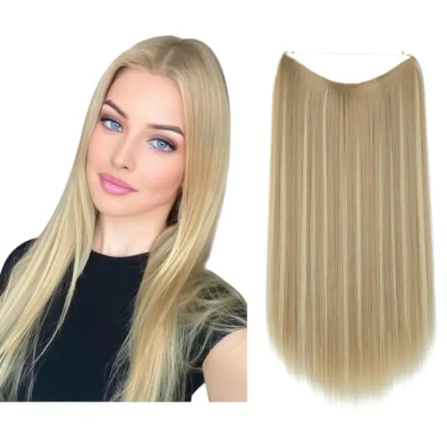 SARLA Short Invisible Wire Hair Extensions Dirty Blonde Straight Synthetic Hairpieces 14 inch Adjustable Transparent Headband f
SARLA Short Invisible Wire Hair Extensions Dirty Blonde Straight Synthetic Hairpieces 14 inch Adjustable Transparent Headband f