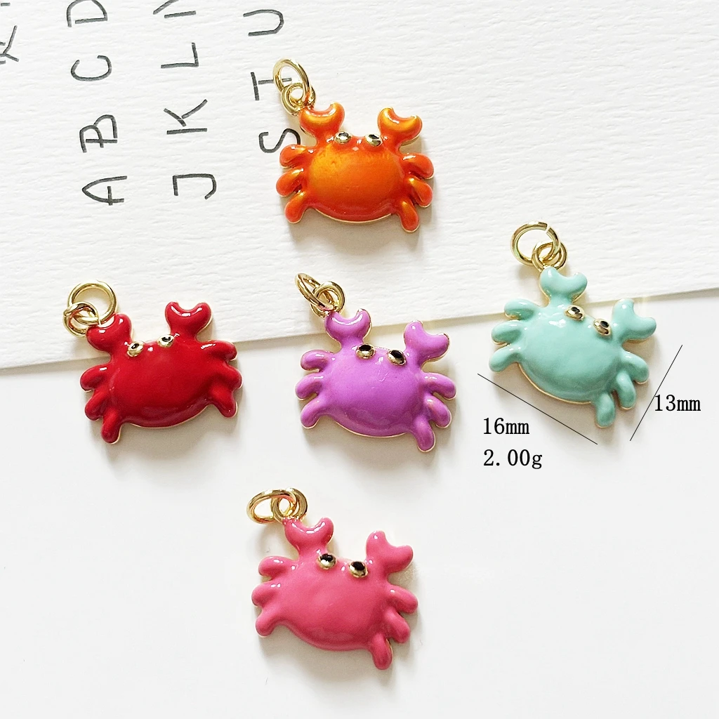 5Pcs-13*16mm Cute Colorful Enamel Animal Crab Charms Pendants Fit Necklaces Earrings Bracelets DIY Crafts Jewelry Making
5Pcs-13*16mm Cute Colorful Enamel Animal Crab Charms Pendants Fit Necklaces Earrings Bracelets DIY Crafts Jewelry Making