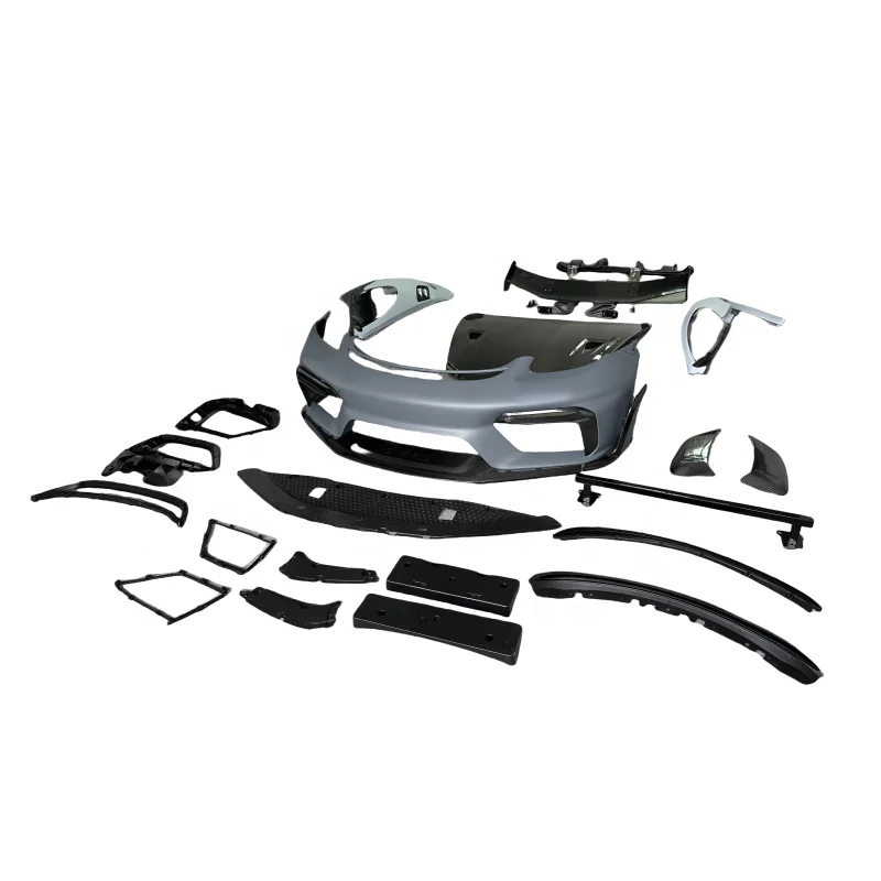 GT4RS Style PP and Dry Carbon Fiber Front Bumper Half Carbon Fiber Fender Diffuser Spoiler Side Vent Hood for Porsche 718
GT4RS Style PP and Dry Carbon Fiber Front Bumper Half Carbon Fiber Fender Diffuser Spoiler Side Vent Hood for Porsche 718