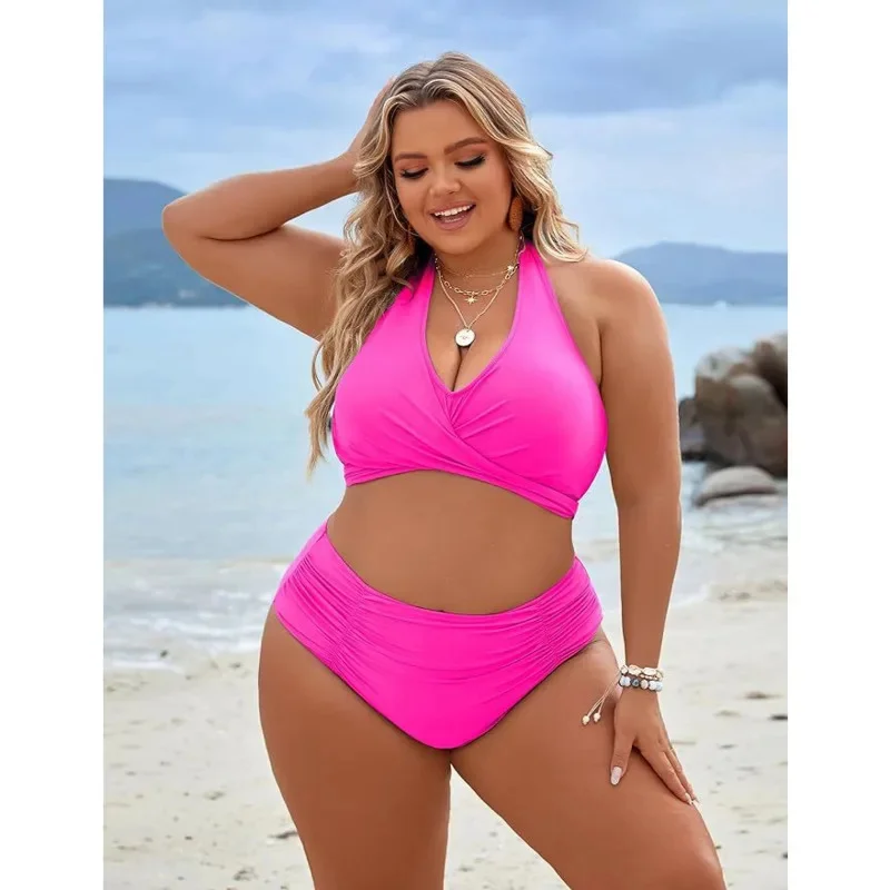 Sexy Slim-Fit Ruched High Waist Bikini Set Elegant Solid Color Two Piece Swimsuit New Summer Classic Beach Swimwear For Women
Sexy Slim-Fit Ruched High Waist Bikini Set Elegant Solid Color Two Piece Swimsuit New Summer Classic Beach Swimwear For Women