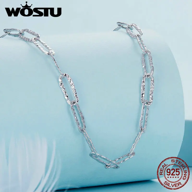 WOSTU Original 925 Sterling Silver Stackable Basic Cuban Link Chain Square Buckle Necklace for Women Classic Punk Jewelry DIY
WOSTU Original 925 Sterling Silver Stackable Basic Cuban Link Chain Square Buckle Necklace for Women Classic Punk Jewelry DIY