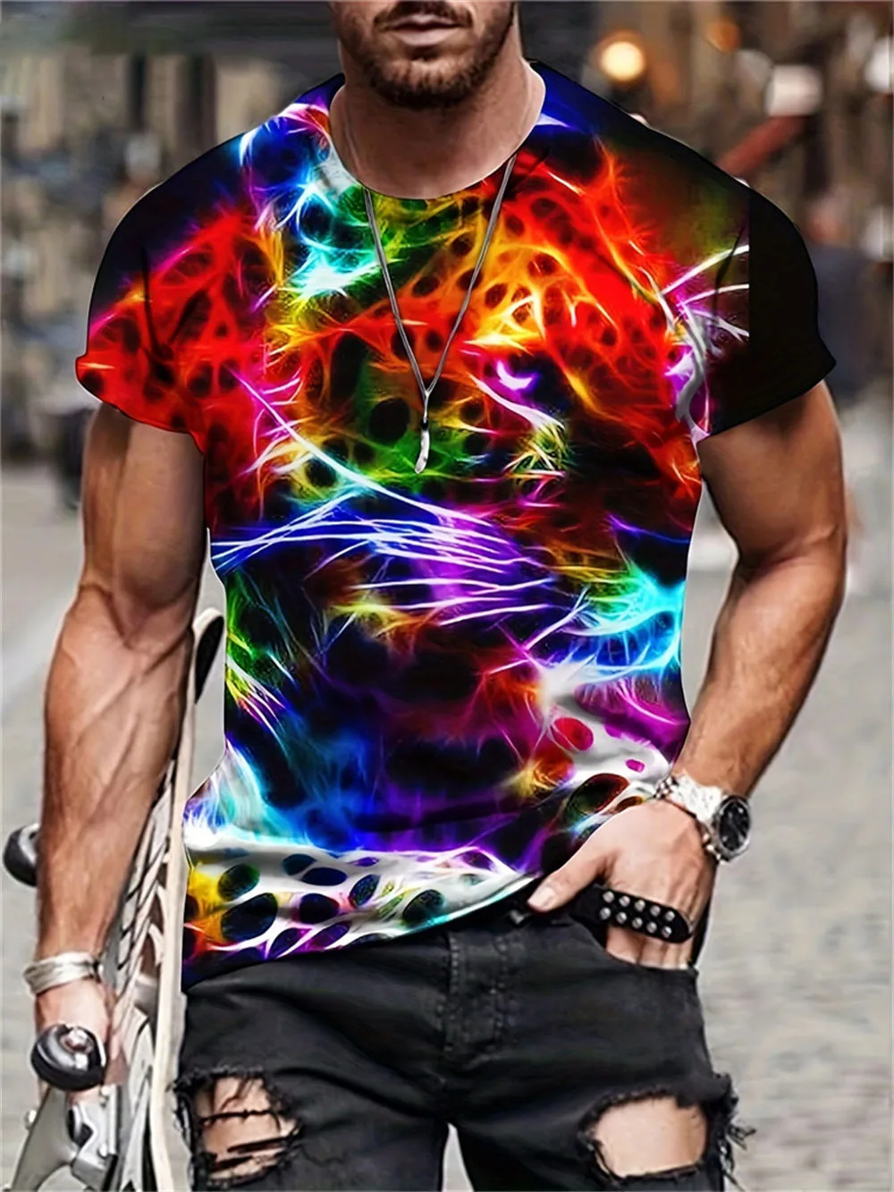 Men's T-shirt short sleeved lightweight breathable comfortable summer essential casual round neck top T-shirt polyester fiber
Men's T-shirt short sleeved lightweight breathable comfortable summer essential casual round neck top T-shirt polyester fiber