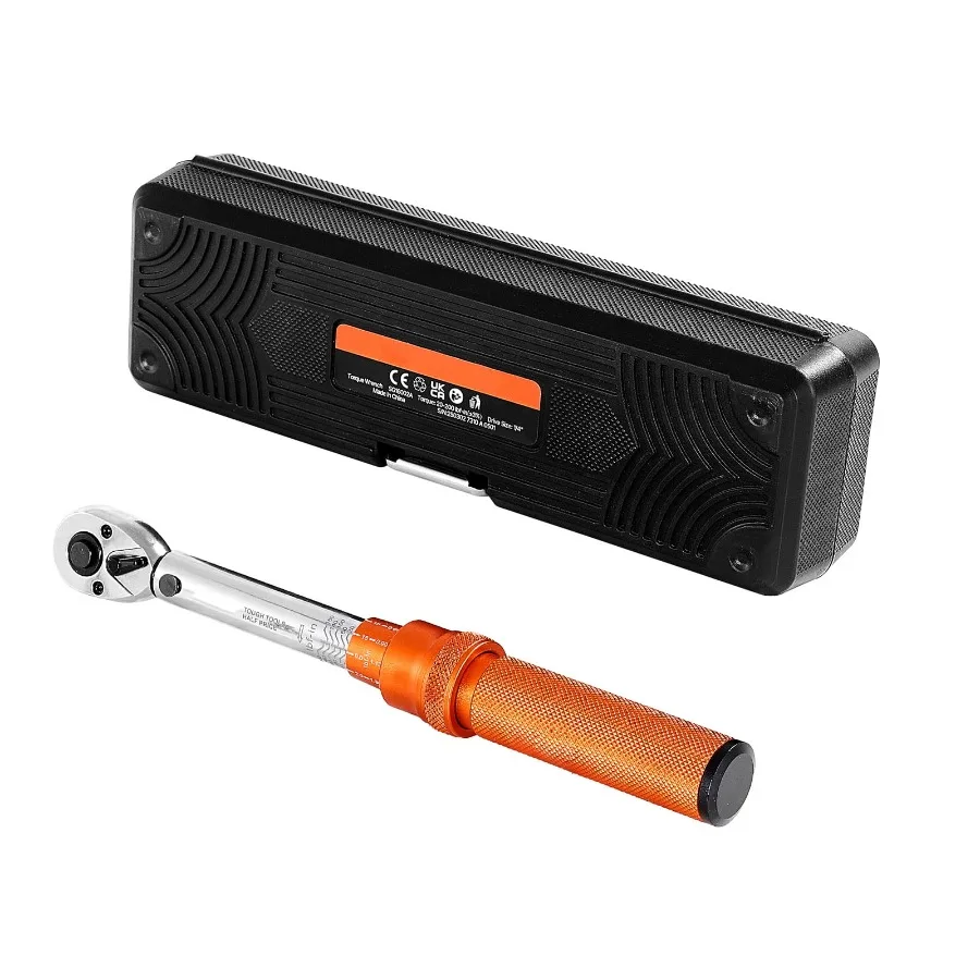 1 4-Inch Drive Click Torque Wrench Set 20-200 lbf-in 2.3-22.6 N.m Dual-Direction with Dual Range Scales 72-Tooth ±3% Accuracy I
1 4-Inch Drive Click Torque Wrench Set 20-200 lbf-in 2.3-22.6 N.m Dual-Direction with Dual Range Scales 72-Tooth ±3% Accuracy I
