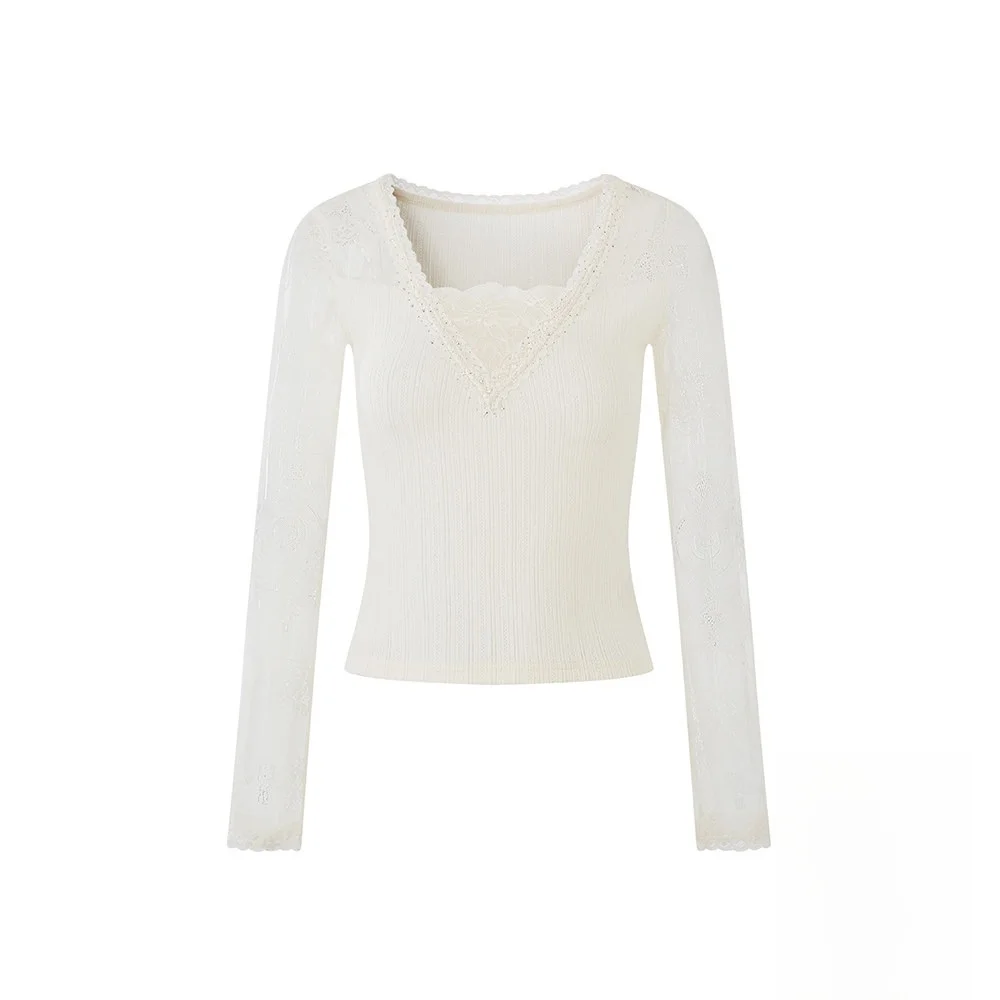 Sy Lace Splice Long Sve Knitted Base Layer Top Women's Thermal Diamond Stitched Sweater Slim Fit ort Length Color
Sy Lace Splice Long Sve Knitted Base Layer Top Women's Thermal Diamond Stitched Sweater Slim Fit ort Length Color