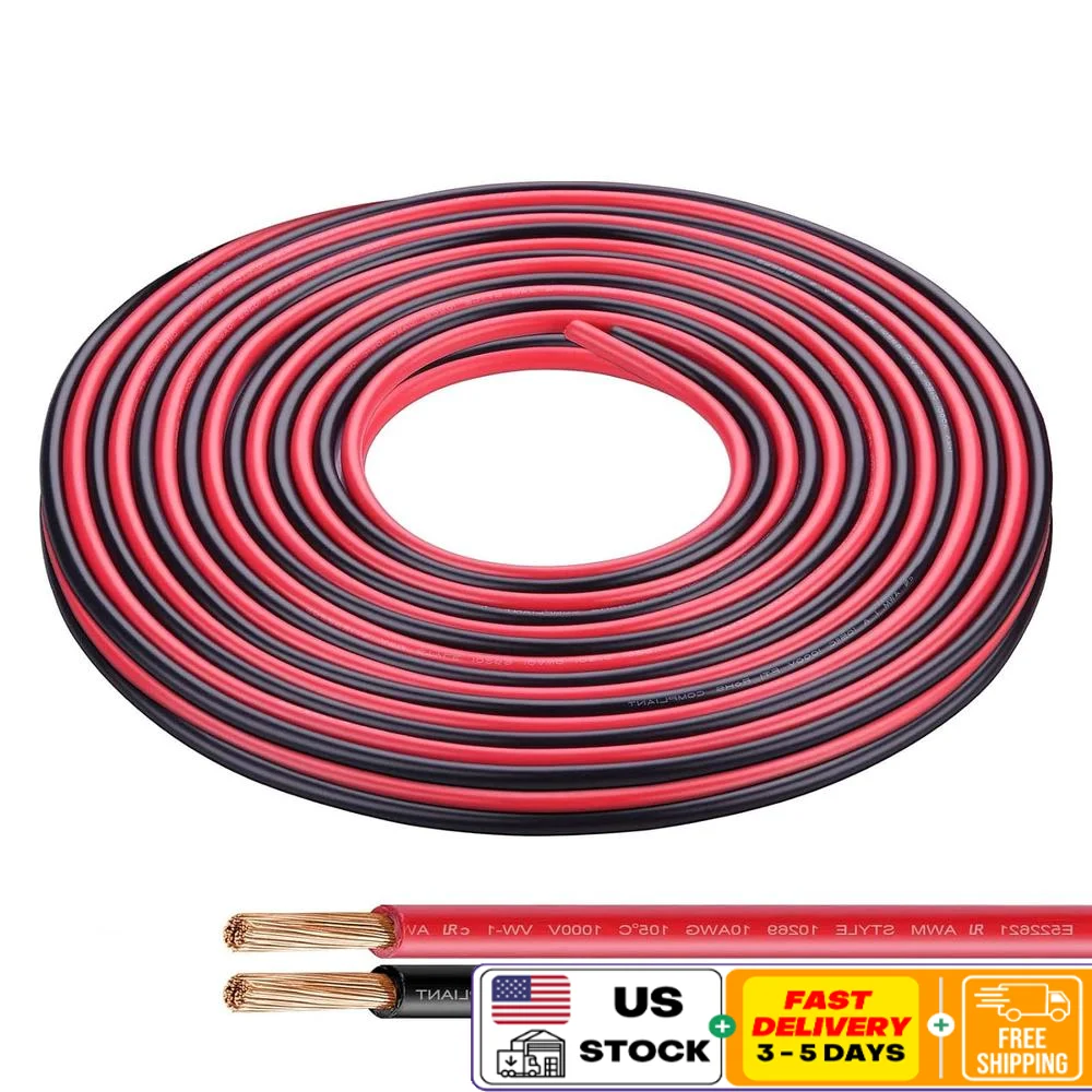 30ft Flexible 10 Gauge Copper Wire Stranded PVC Insulated Marine Automotive Solar Panel UL10269 Electrical Wiring
30ft Flexible 10 Gauge Copper Wire Stranded PVC Insulated Marine Automotive Solar Panel UL10269 Electrical Wiring