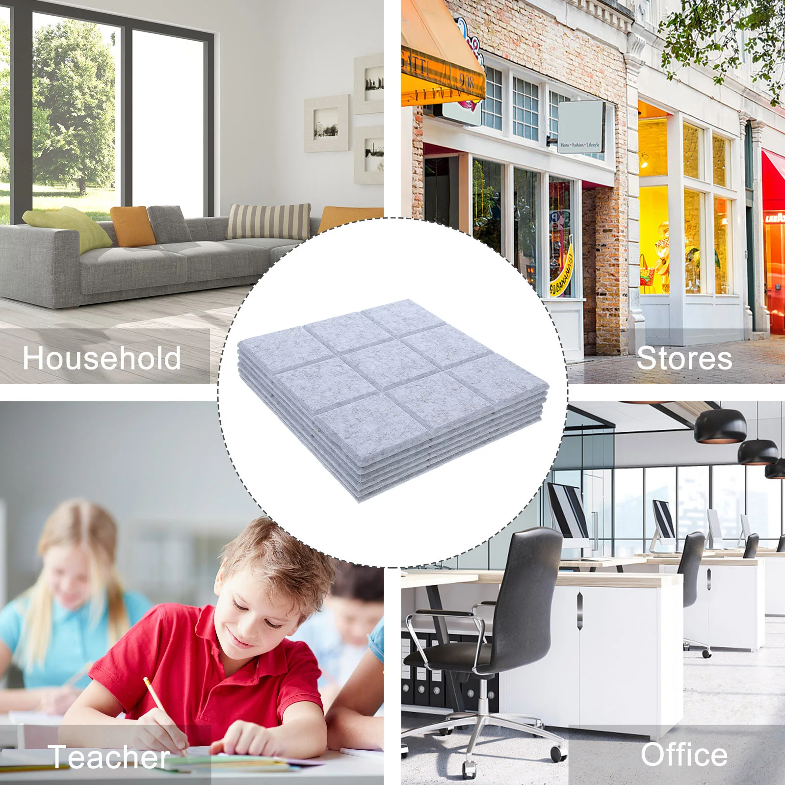 6Pcs Felt Bulletin Board Tiles Self-Adhesive Photo Wall Display Memo Board for Home Office Decorative Pin Boards
6Pcs Felt Bulletin Board Tiles Self-Adhesive Photo Wall Display Memo Board for Home Office Decorative Pin Boards