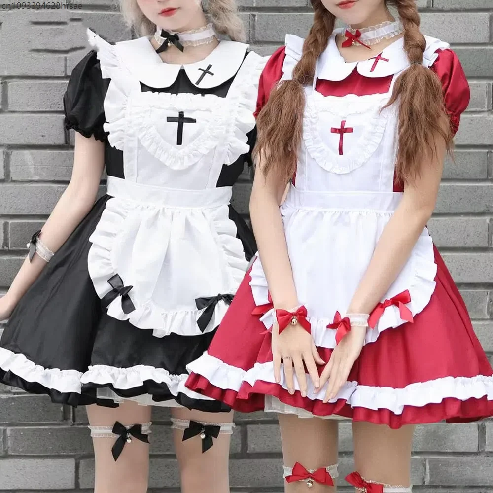 Gothic Lolita Maid Dress Retro Cosplay Costume Medieval Maid Outfit Servant Dress Cafemaid European Clothing 
Gothic Lolita Maid Dress Retro Cosplay Costume Medieval Maid Outfit Servant Dress Cafemaid European Clothing