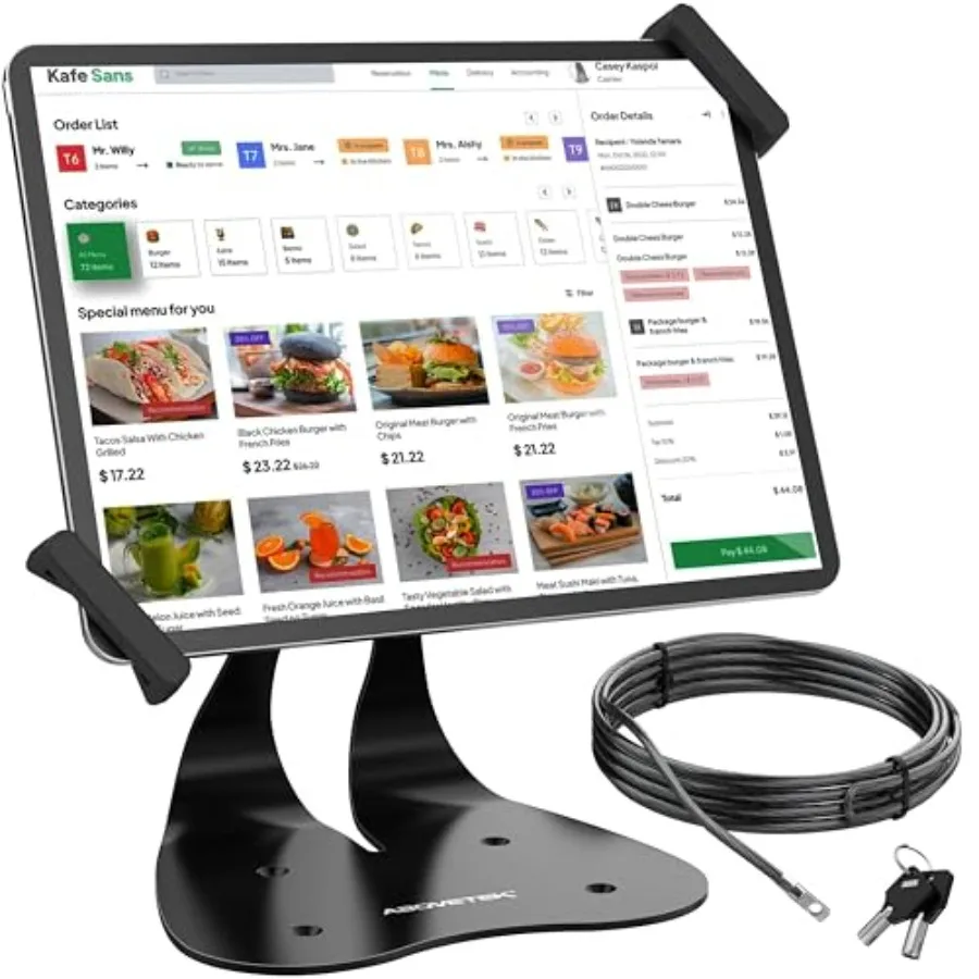 Anti-Theft iPad Kiosk Stand 360 Swivel POS Tablet Mount with Security Cable Key Fits 713-inch iPad Samsung Galaxy Tab Black Ide
Anti-Theft iPad Kiosk Stand 360 Swivel POS Tablet Mount with Security Cable Key Fits 713-inch iPad Samsung Galaxy Tab Black Ide