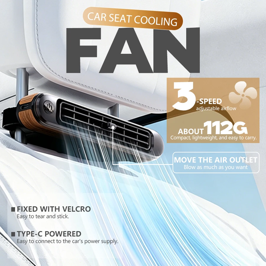 3 Speeds Car Seat Fan, USB Powered, Portable & Quiet Airflow, Fits All Car Models, Small Car Fan for Vehicle Backseat Cooling
3 Speeds Car Seat Fan, USB Powered, Portable & Quiet Airflow, Fits All Car Models, Small Car Fan for Vehicle Backseat Cooling
