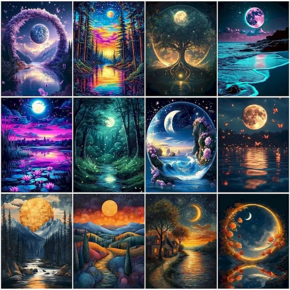 RUOPOTY Paintings For Painting By Numbers Night Moon Scenery Coloring For Adults Wall Art Picture Watercolor Coloring By Numbers
RUOPOTY Paintings For Painting By Numbers Night Moon Scenery Coloring For Adults Wall Art Picture Watercolor Coloring By Numbers