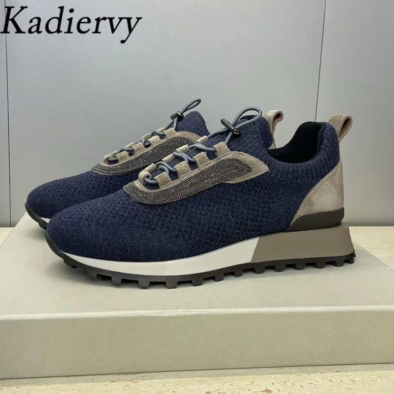 Luxury Quality Casual Shoes Woman Knit Breathable Running Shoes Ladies Round Toe Lace Up String Bead Comfy Flat Sneakers Women
Luxury Quality Casual Shoes Woman Knit Breathable Running Shoes Ladies Round Toe Lace Up String Bead Comfy Flat Sneakers Women