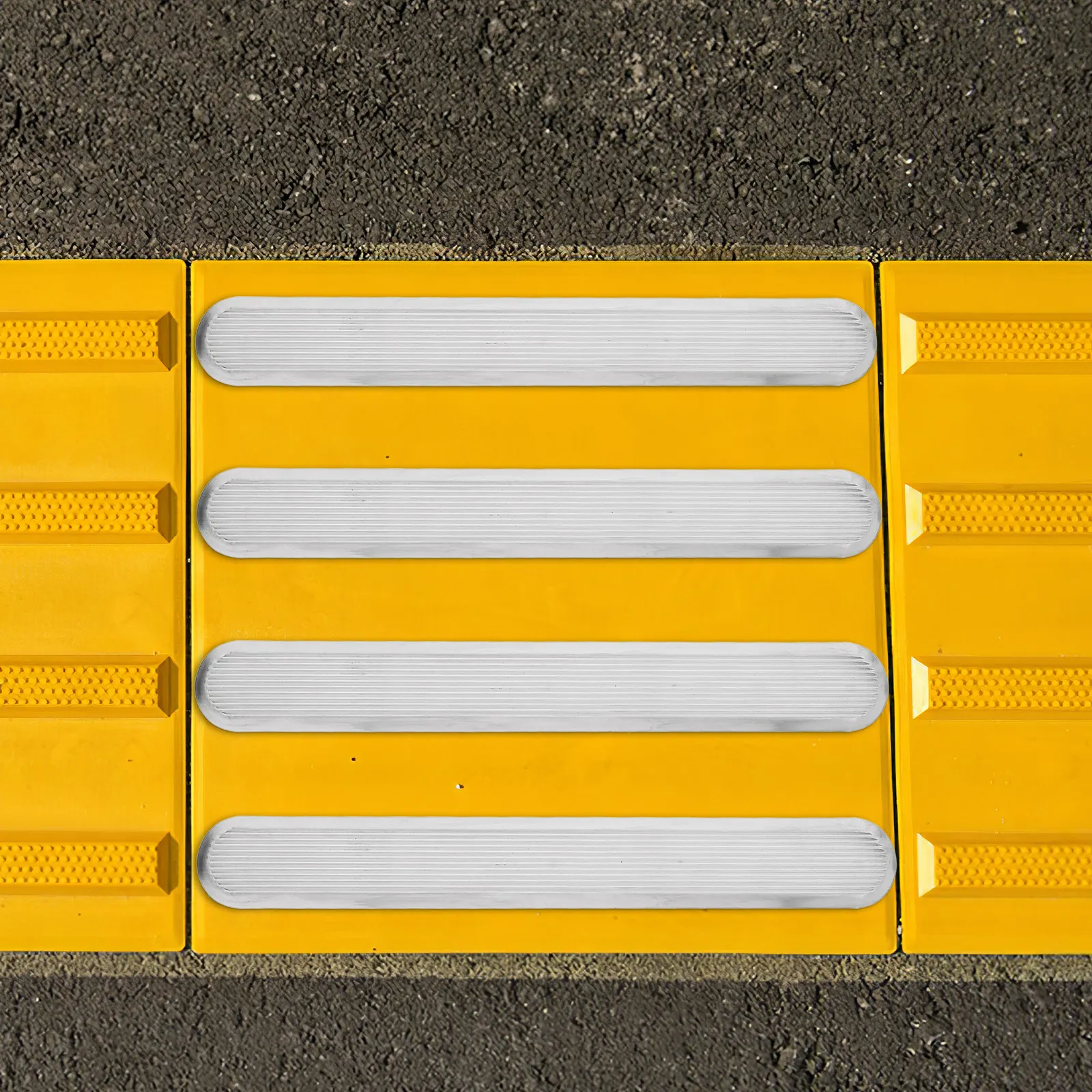 4Pcs Blind Road Tactile Paving Strips Stainless Steel Antislip Safe Guidance for Sidewalk Airports Subway Outdoor Public Spaces
4Pcs Blind Road Tactile Paving Strips Stainless Steel Antislip Safe Guidance for Sidewalk Airports Subway Outdoor Public Spaces