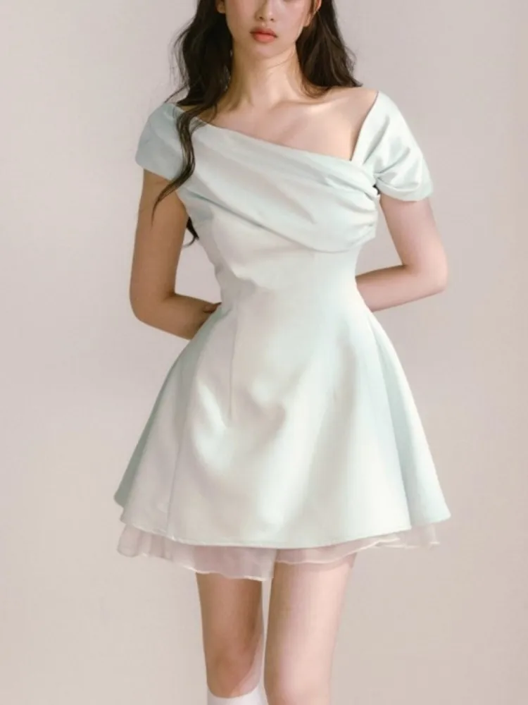 Women's Y2K Vintage Chic Dresses Summer 2025 New Asymmetrical Neck A-Line Inclined Shoulder Vestidos Party Prom Evening Dress
Women's Y2K Vintage Chic Dresses Summer 2025 New Asymmetrical Neck A-Line Inclined Shoulder Vestidos Party Prom Evening Dress