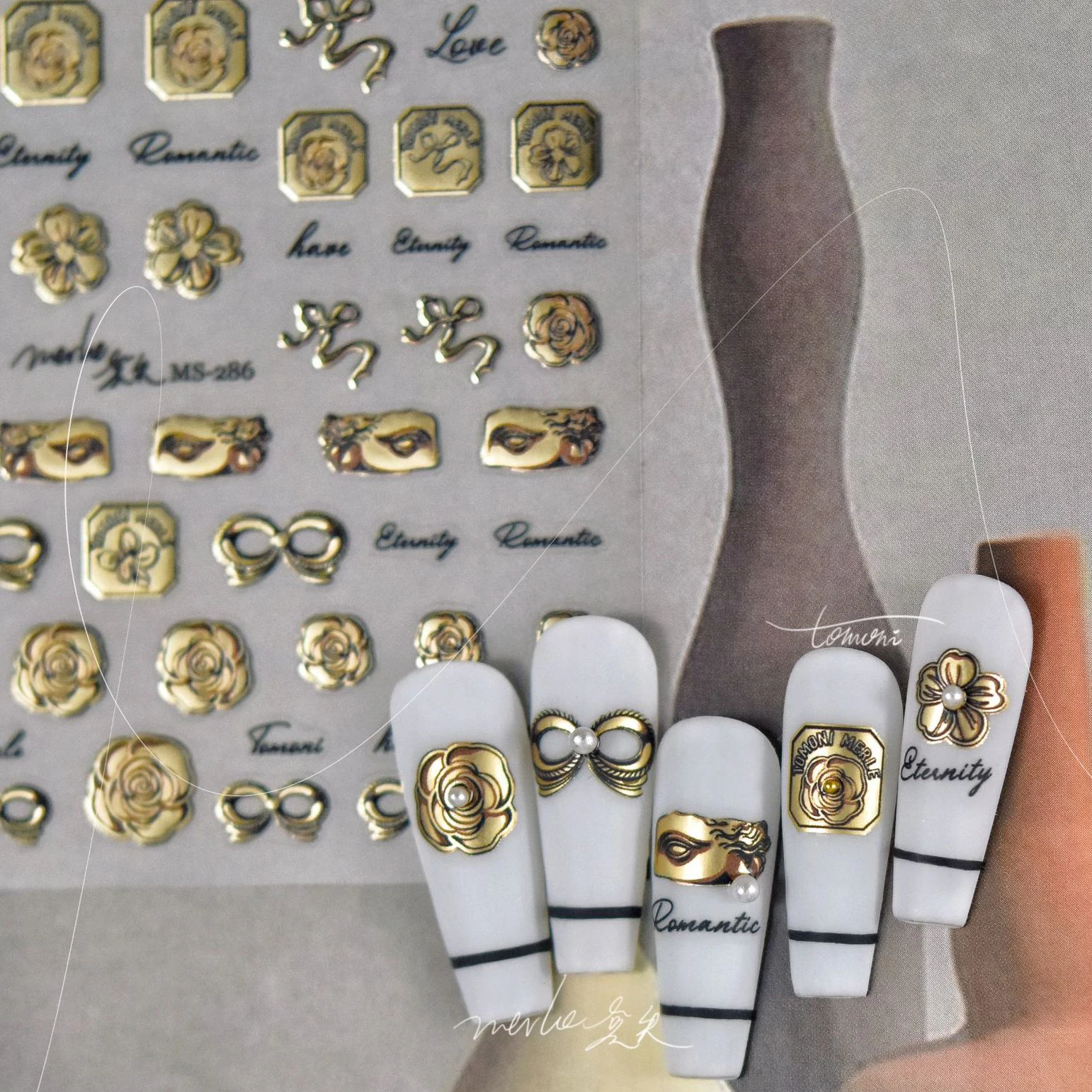 5D Relief Retro 3D Stamp Gold Black Flower Rect Label Strip Bow Ribbon Adhesive Nail Art Stickers Decals Manicure Ornaments
5D Relief Retro 3D Stamp Gold Black Flower Rect Label Strip Bow Ribbon Adhesive Nail Art Stickers Decals Manicure Ornaments