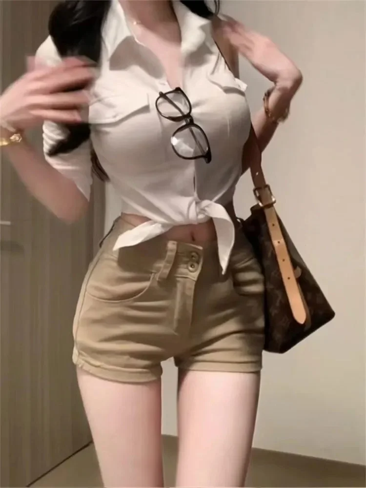 Американские джинсовые брюки цвета хаки для девочек, облегающие женские шорты, закрывающие ягодицы, прямые брюки с талией
Американские джинсовые брюки цвета хаки для девочек, облегающие женские шорты, закрывающие ягодицы, прямые брюки с талией