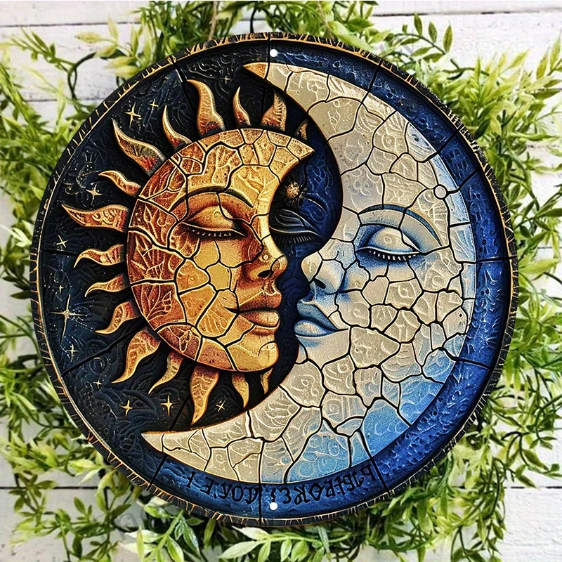 Sun and Moon Round Aluminum Metal Sign, Weatherproof Wall Decor, Textured Artwork for Door, Hanging Durable Aluminum Material
Sun and Moon Round Aluminum Metal Sign, Weatherproof Wall Decor, Textured Artwork for Door, Hanging Durable Aluminum Material