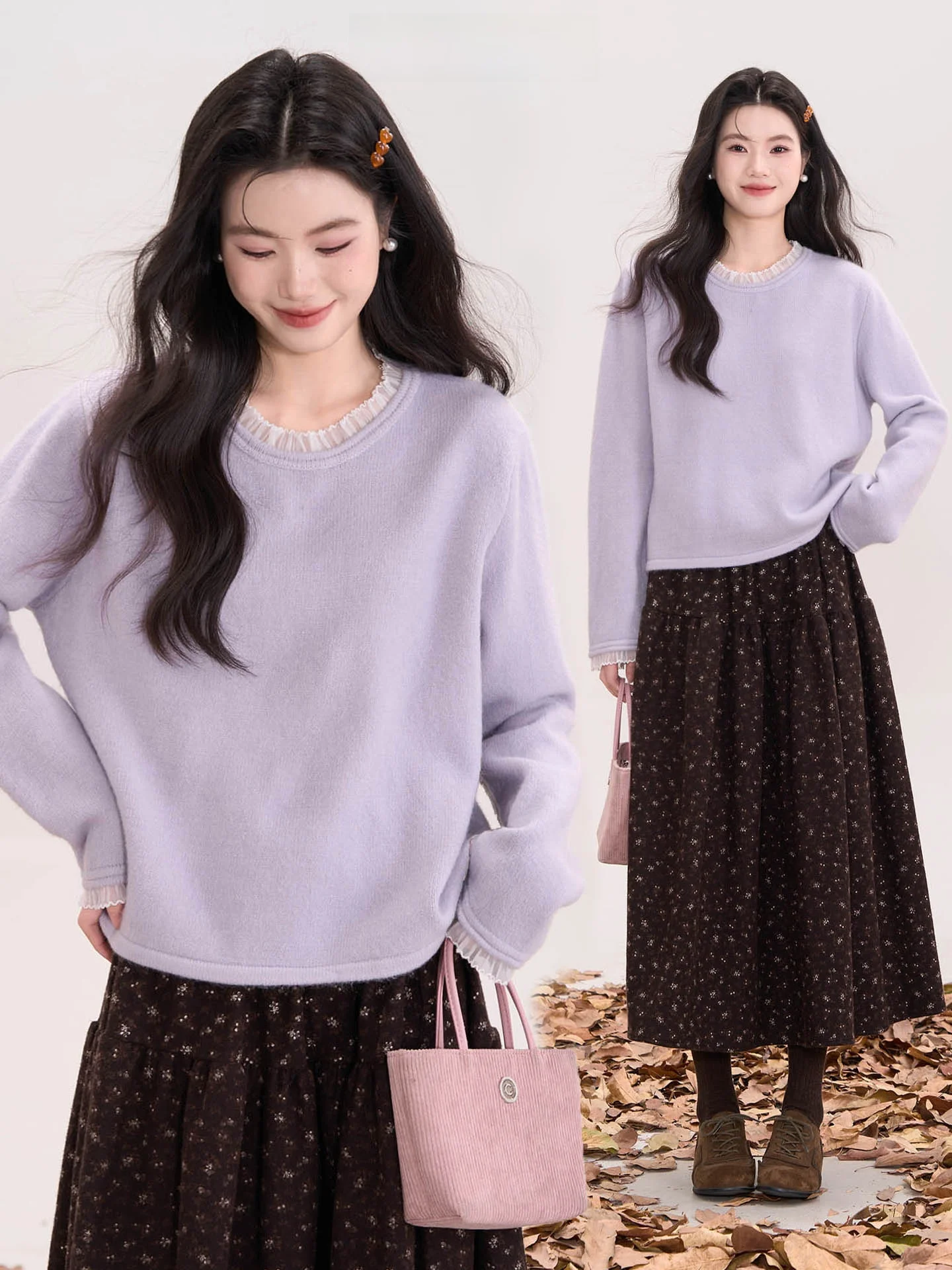 Heme Floral Knitted Thickened round Neck Sweater Women's Elegant Style Warm Pure Color Long Sleeve Casual Loose Fit Top
Heme Floral Knitted Thickened round Neck Sweater Women's Elegant Style Warm Pure Color Long Sleeve Casual Loose Fit Top