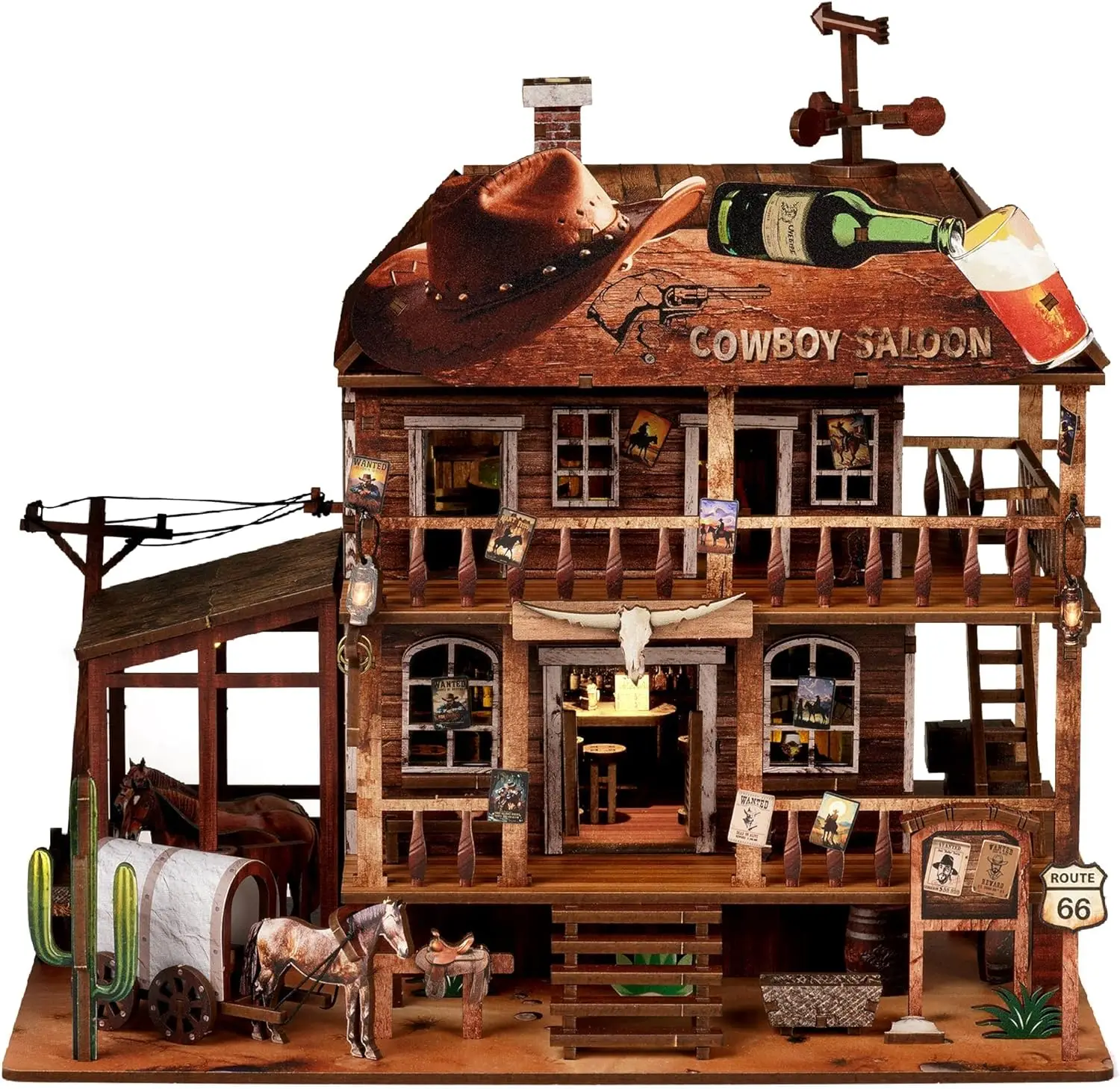 3D Wooden Puzzle Book Nook Kit with LED Lights, DIY Miniature Decor for Adults & Teens, Cowboy Saloon Theme
3D Wooden Puzzle Book Nook Kit with LED Lights, DIY Miniature Decor for Adults & Teens, Cowboy Saloon Theme