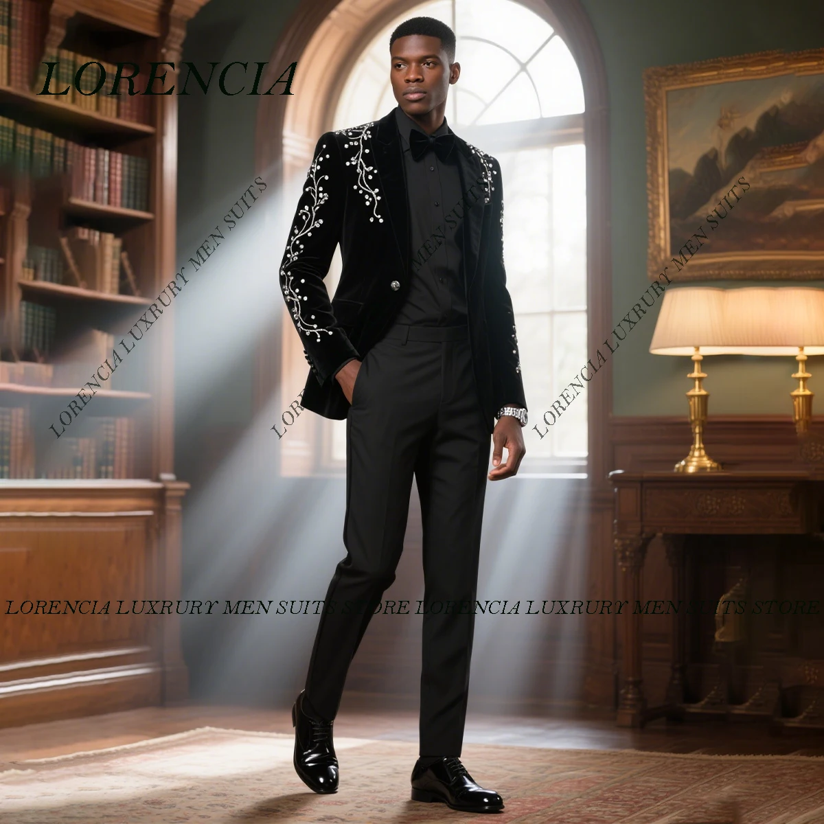 Customized Luxury Metal Embellished Crystals Men Suits Peaked Lapel Groom Tuxedos 2 Pieces Sets Party Prom Blazer Costume Homme
Customized Luxury Metal Embellished Crystals Men Suits Peaked Lapel Groom Tuxedos 2 Pieces Sets Party Prom Blazer Costume Homme