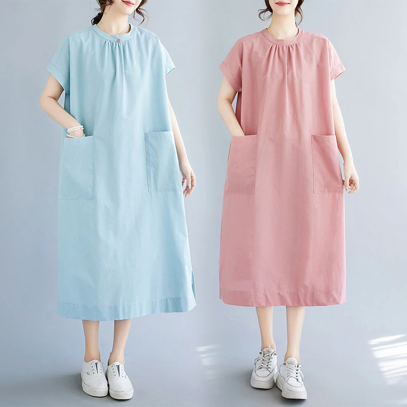 Loose Fit round Ne ort Sve Women's Dr Summer Thin Cotton Linen Blend Long Robe Sle Commute Faion Large Size
Loose Fit round Ne ort Sve Women's Dr Summer Thin Cotton Linen Blend Long Robe Sle Commute Faion Large Size