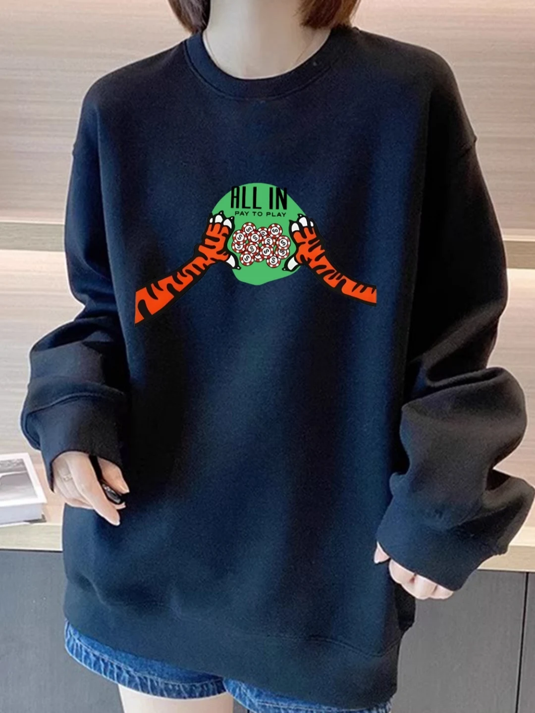 Loose Fit Long Sve round Ne Sweatirt Women's Thin Sle Autumn Faionable Lazy Sle Top Quali Polyester Fiber
Loose Fit Long Sve round Ne Sweatirt Women's Thin Sle Autumn Faionable Lazy Sle Top Quali Polyester Fiber