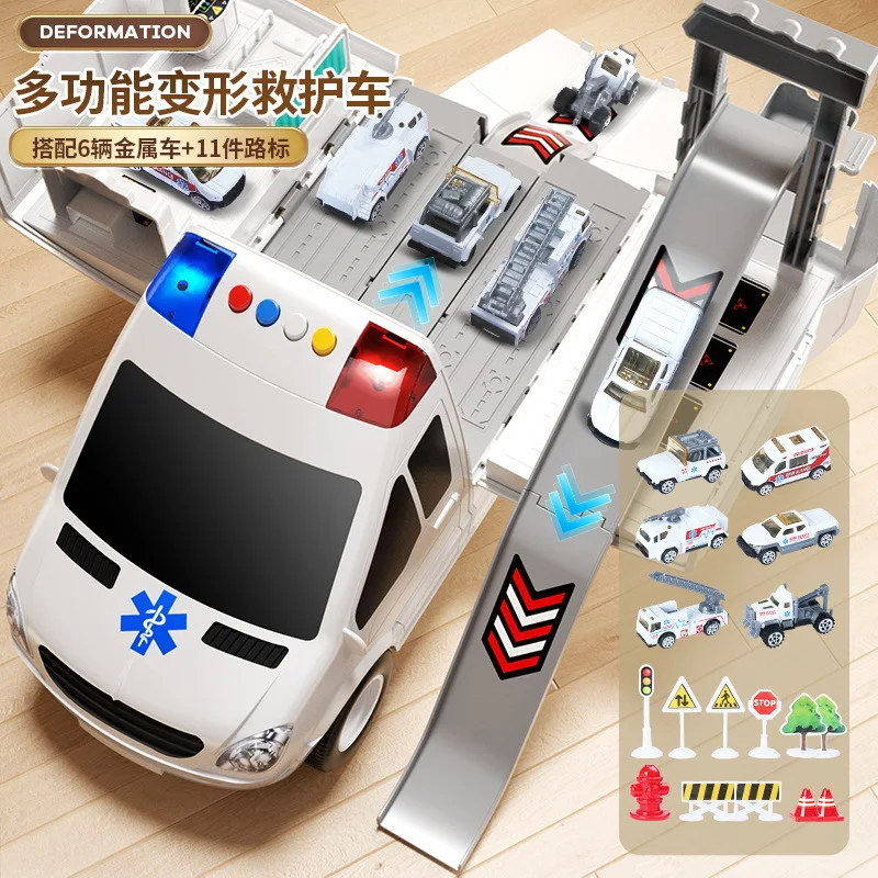 Transformable Storage Ambulance Toy Car with Light Sound Track Boy Educational Early Learning Music Story Toy
Transformable Storage Ambulance Toy Car with Light Sound Track Boy Educational Early Learning Music Story Toy