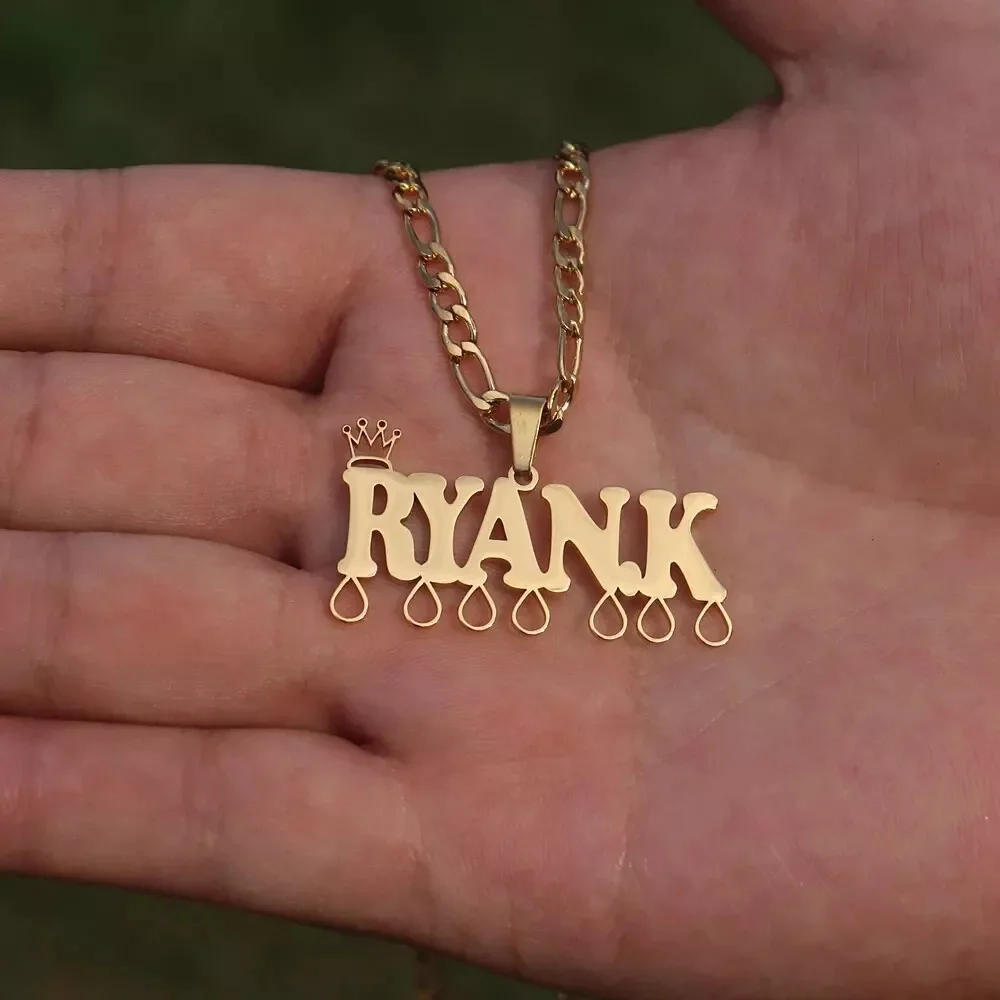 Custom Figaro Chain Waterdrop Name Necklace Women Men Jewelry Personalized Crown Nameplate Necklace Stainless Steel Jewelry
Custom Figaro Chain Waterdrop Name Necklace Women Men Jewelry Personalized Crown Nameplate Necklace Stainless Steel Jewelry