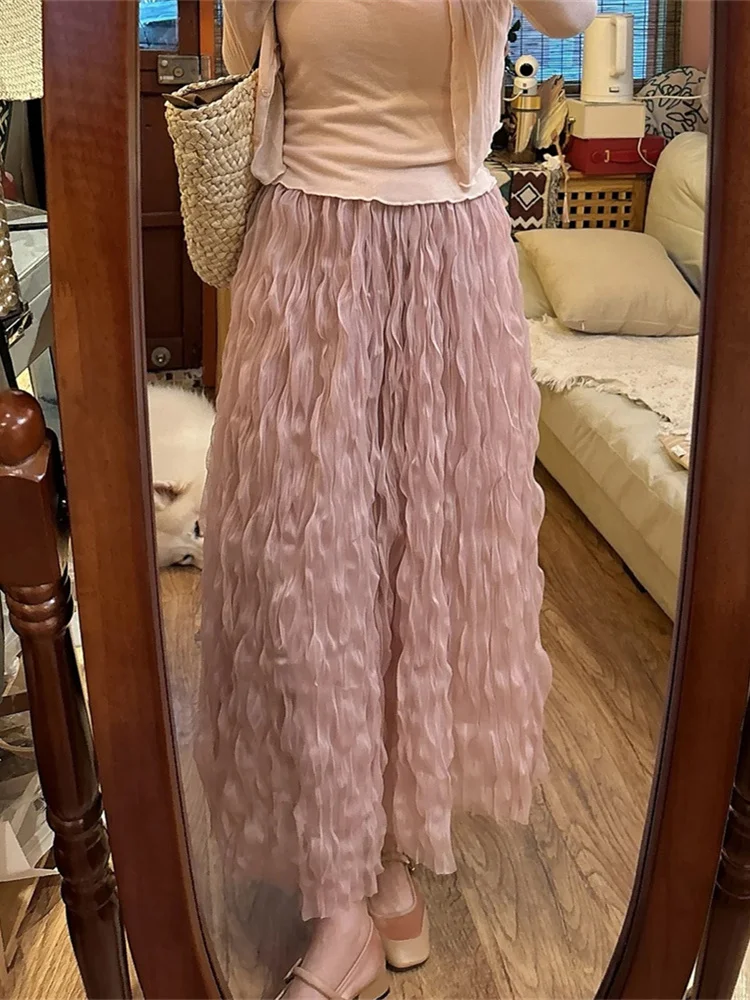 Black Pink High Elastic Waist Pleated Mesh Casual A-line Half-body Skirt Women Tide Spring Autumn Women's Pleated Tulle Skirts
Black Pink High Elastic Waist Pleated Mesh Casual A-line Half-body Skirt Women Tide Spring Autumn Women's Pleated Tulle Skirts