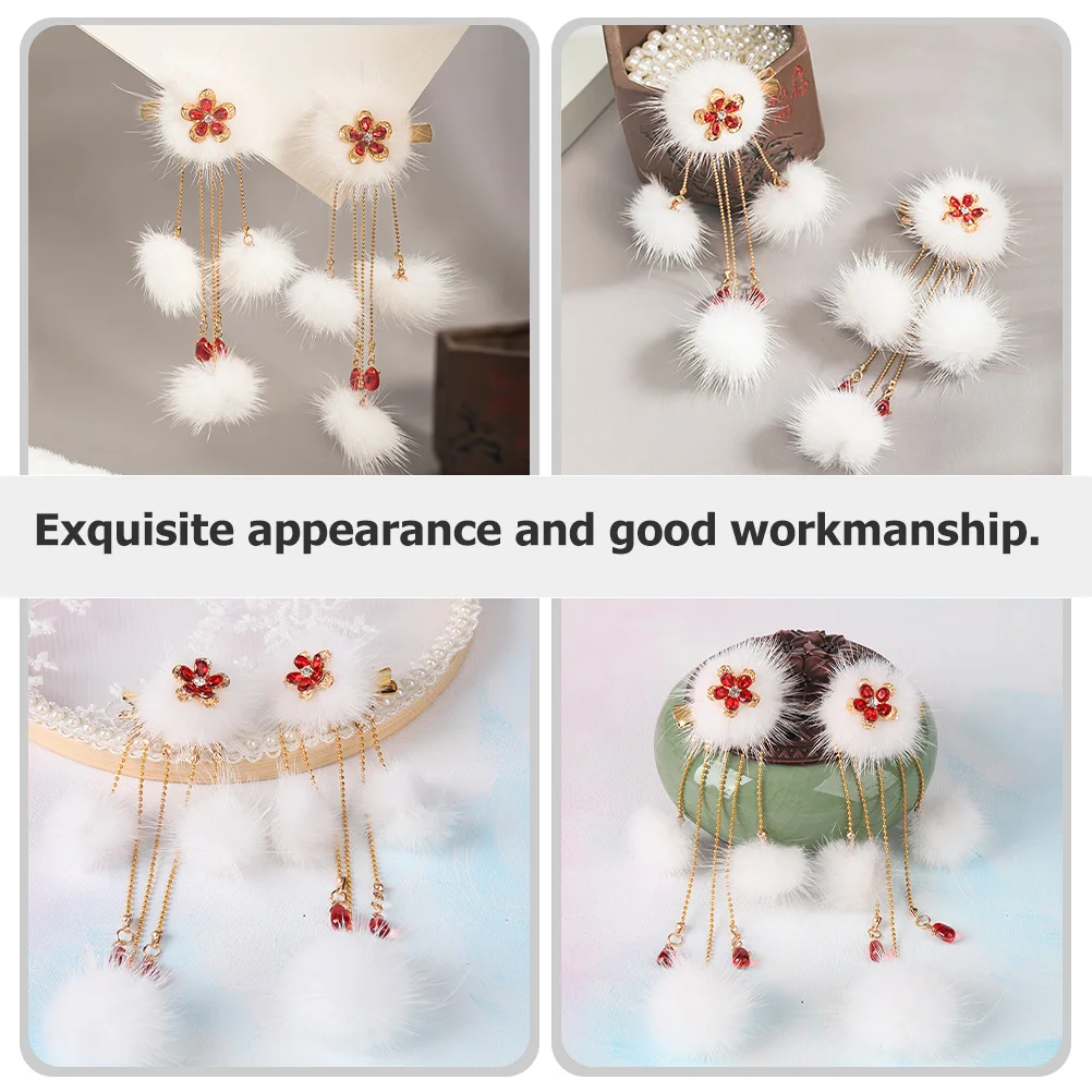 1Pair Ball Tassel Hairpins Chinese Hanfu Hair Clips Hair Accessories Retro Elegant Barrettes for Party Daily Use
1Pair Ball Tassel Hairpins Chinese Hanfu Hair Clips Hair Accessories Retro Elegant Barrettes for Party Daily Use