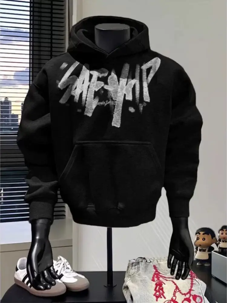 Thickened Fleece Hoodie Sweatshirt for Men Winter Casual Wear Resistant Worn-resistant Youth Style American Fit Upperwear
Thickened Fleece Hoodie Sweatshirt for Men Winter Casual Wear Resistant Worn-resistant Youth Style American Fit Upperwear