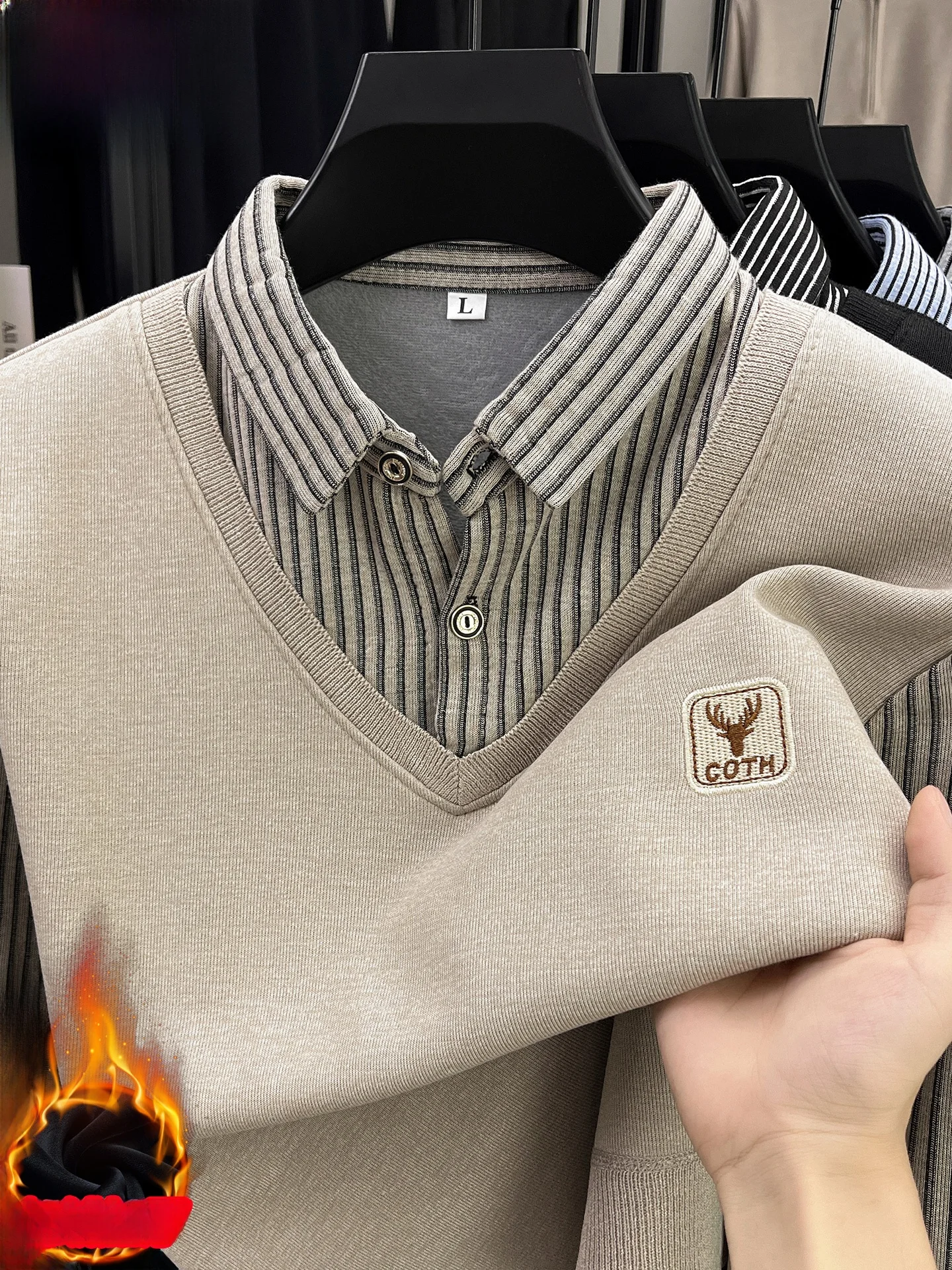 Свитер TUCANO с воротником-стойкой, на флисовой подкладке, утепленный, повседневный, имитация двухслойности, для среднего возраста
Свитер TUCANO с воротником-стойкой, на флисовой подкладке, утепленный, повседневный, имитация двухслойности, для среднего возраста