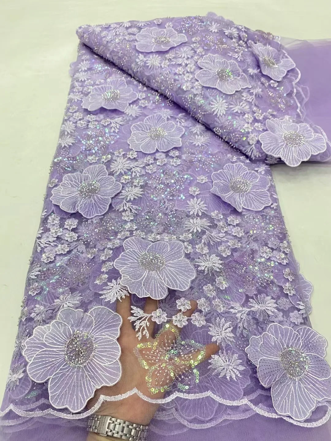 African Lace Fabric 2024 High Quality French 3D Flower Sequins Embroidery Beads Lace Fabric 5 Yards for Women Party Dress VD6054
African Lace Fabric 2024 High Quality French 3D Flower Sequins Embroidery Beads Lace Fabric 5 Yards for Women Party Dress VD6054
