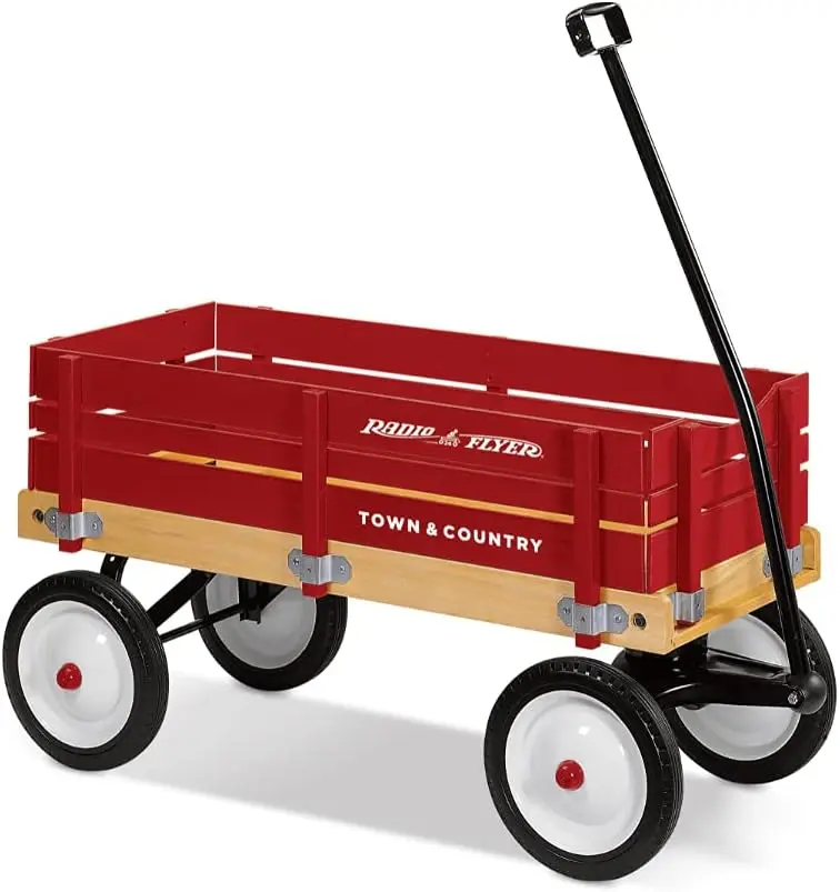 Wooden Wagon Kids Ride-On Outdoor Rolling Toy with Removable Side Panels and Foldable Long Handle, Wood, Metal, Rubber Red
Wooden Wagon Kids Ride-On Outdoor Rolling Toy with Removable Side Panels and Foldable Long Handle, Wood, Metal, Rubber Red