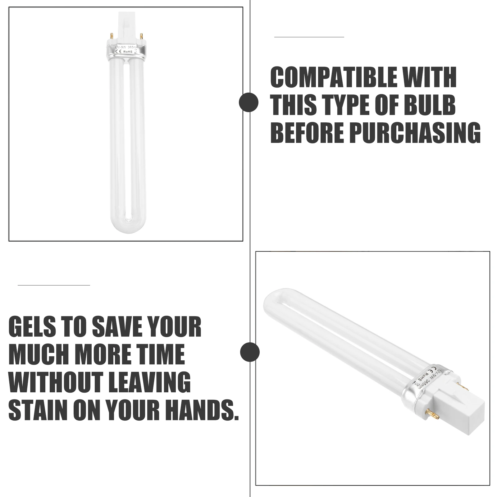 9W Replacement LED Bulb for Nail Gel Dryer Lamp Fast Curing Time Save Non Flicker for Eyes and Skin Nail Technician
9W Replacement LED Bulb for Nail Gel Dryer Lamp Fast Curing Time Save Non Flicker for Eyes and Skin Nail Technician