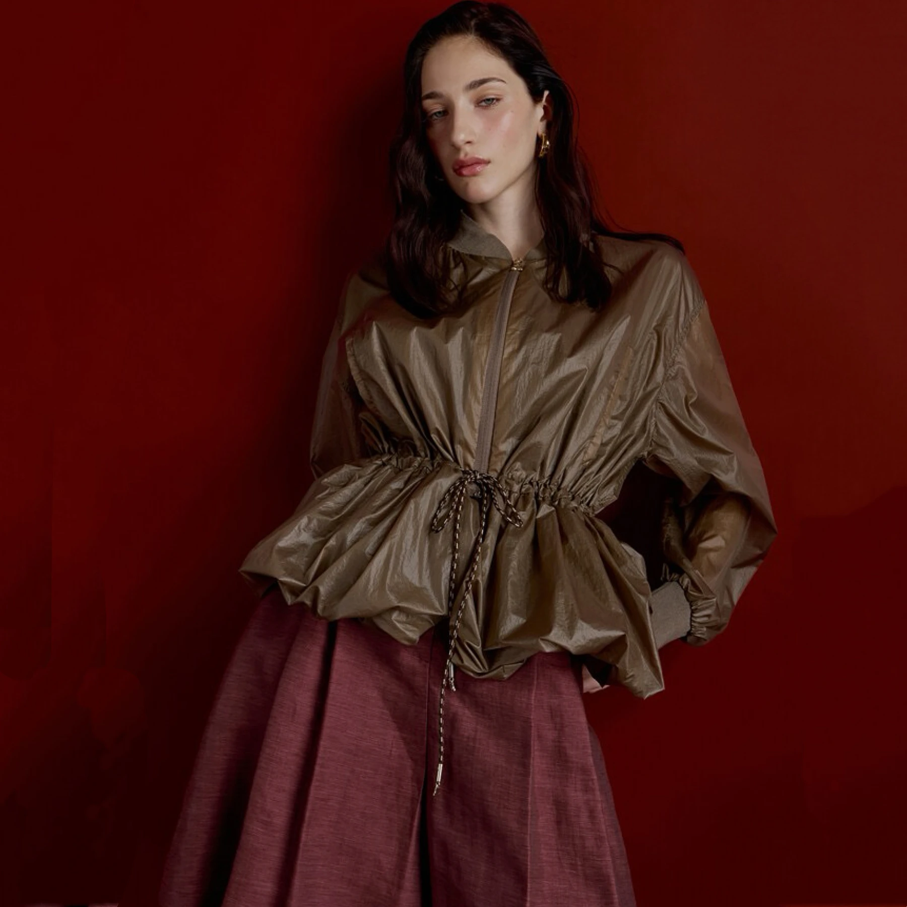 Casual Faionable Lemon Cheese Jaet Dstring Design Casual Versatile Pleated Stand Collar Coat Women's Summer Thin Cotto... 
Casual Faionable Lemon Cheese Jaet Dstring Design Casual Versatile Pleated Stand Collar Coat Women's Summer Thin Cotto...