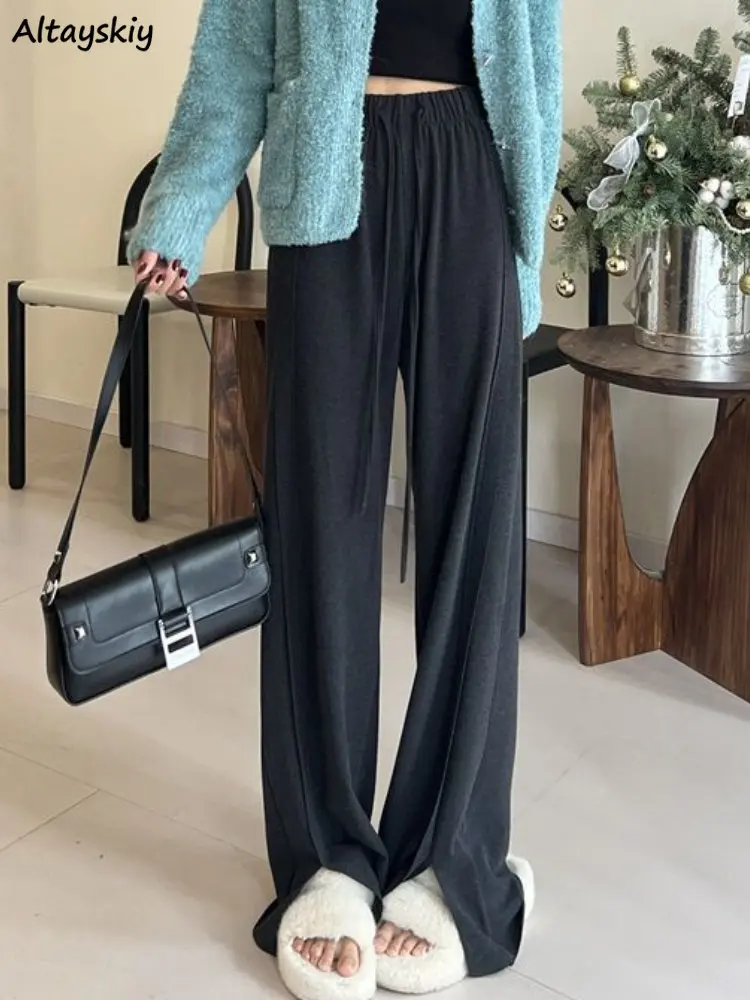 Straight Slit Pants Women Solid Streetwear Loose Vintage Casual Spring Korean Style All-match Female Popular Daily New
Straight Slit Pants Women Solid Streetwear Loose Vintage Casual Spring Korean Style All-match Female Popular Daily New