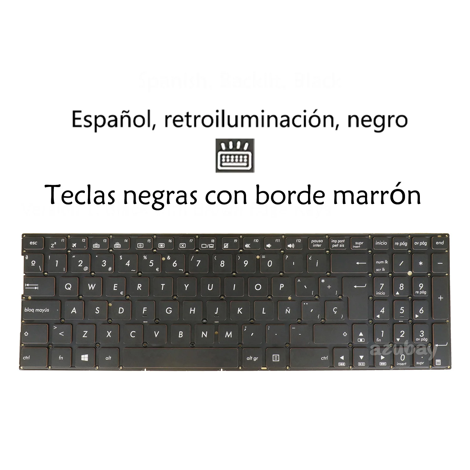 Spanish / La Laptop Keyboard for Asus Nsk-Usy0S 9Z.Nbsbw.Y0S 0Knb0-662Tsp00 0Knb0-662Tsp0016 9Z.Nd2Bw.71E 0Knb0-662Wla00 N543Ua N592Ub N593Ub Q503Ua Q524Uq Q534Ux Q552Ub Q553Ub Ux560Uq Ux560Ux, with Backlight
Spanish / La Laptop Keyboard for Asus Nsk-Usy0S 9Z.Nbsbw.Y0S 0Knb0-662Tsp00 0Knb0-662Tsp0016 9Z.Nd2Bw.71E 0Knb0-662Wla00 N543Ua N592Ub N593Ub Q503Ua Q524Uq Q534Ux Q552Ub Q553Ub Ux560Uq Ux560Ux, with Backlight
