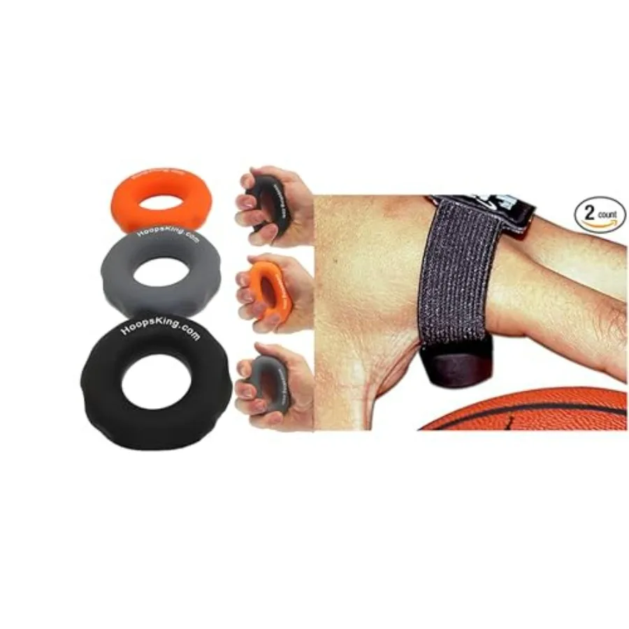 Includes 3 Hand Strengtheners & 2 Bands - Rip N Grip Hand Strengtheners & Basketball Dribbling/Shooting Aid Set - Improve Grip,
Includes 3 Hand Strengtheners & 2 Bands - Rip N Grip Hand Strengtheners & Basketball Dribbling/Shooting Aid Set - Improve Grip,