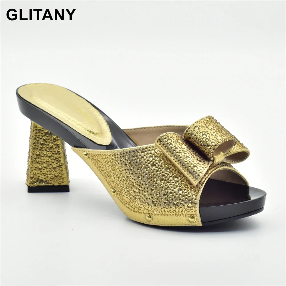 High Quality Gold Color Women Party Shoes African Wedding Shoes Elegant Italian Women Shoes with Stone High Heels Women Pumps
High Quality Gold Color Women Party Shoes African Wedding Shoes Elegant Italian Women Shoes with Stone High Heels Women Pumps