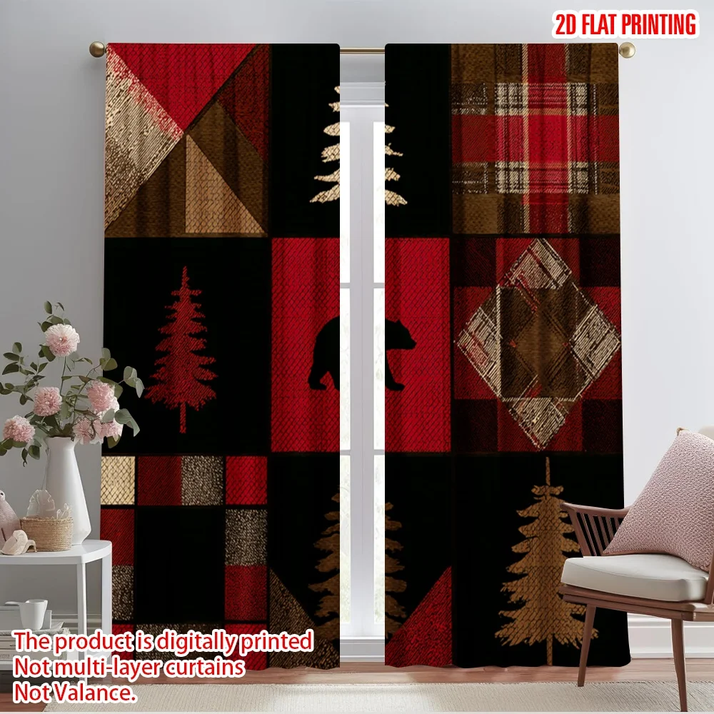 2pcs,2D plane printing Light Filtering Curtains Forest animals with red and black squares Versatile 100% Polyester (without rod)
2pcs,2D plane printing Light Filtering Curtains Forest animals with red and black squares Versatile 100% Polyester (without rod)