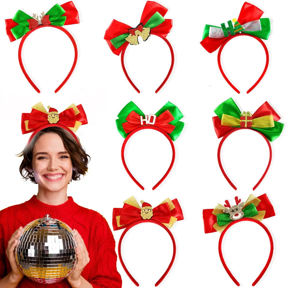 Christmas Hair Bow Headband Santa Claus Reindeer Bells Red Green Party Decor Hair Accessories
Christmas Hair Bow Headband Santa Claus Reindeer Bells Red Green Party Decor Hair Accessories