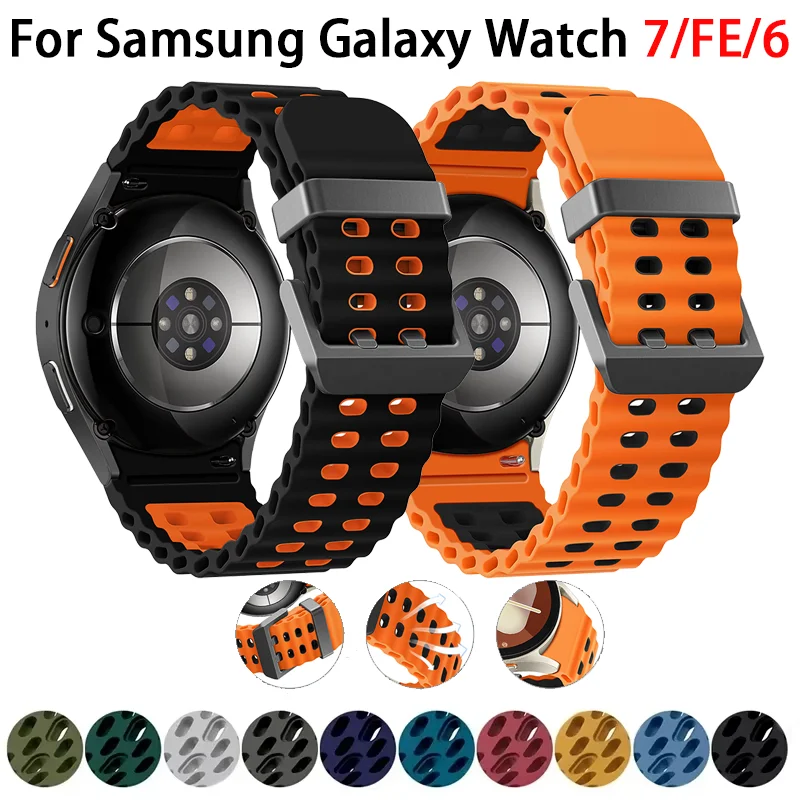Marine Band for Samsung Galaxy Watch 7 straps No Gaps Sport Silicone Bracelet Galaxy Watch FE/6 4 Classic/5 Pro Bands 44mm 40mm
Marine Band for Samsung Galaxy Watch 7 straps No Gaps Sport Silicone Bracelet Galaxy Watch FE/6 4 Classic/5 Pro Bands 44mm 40mm