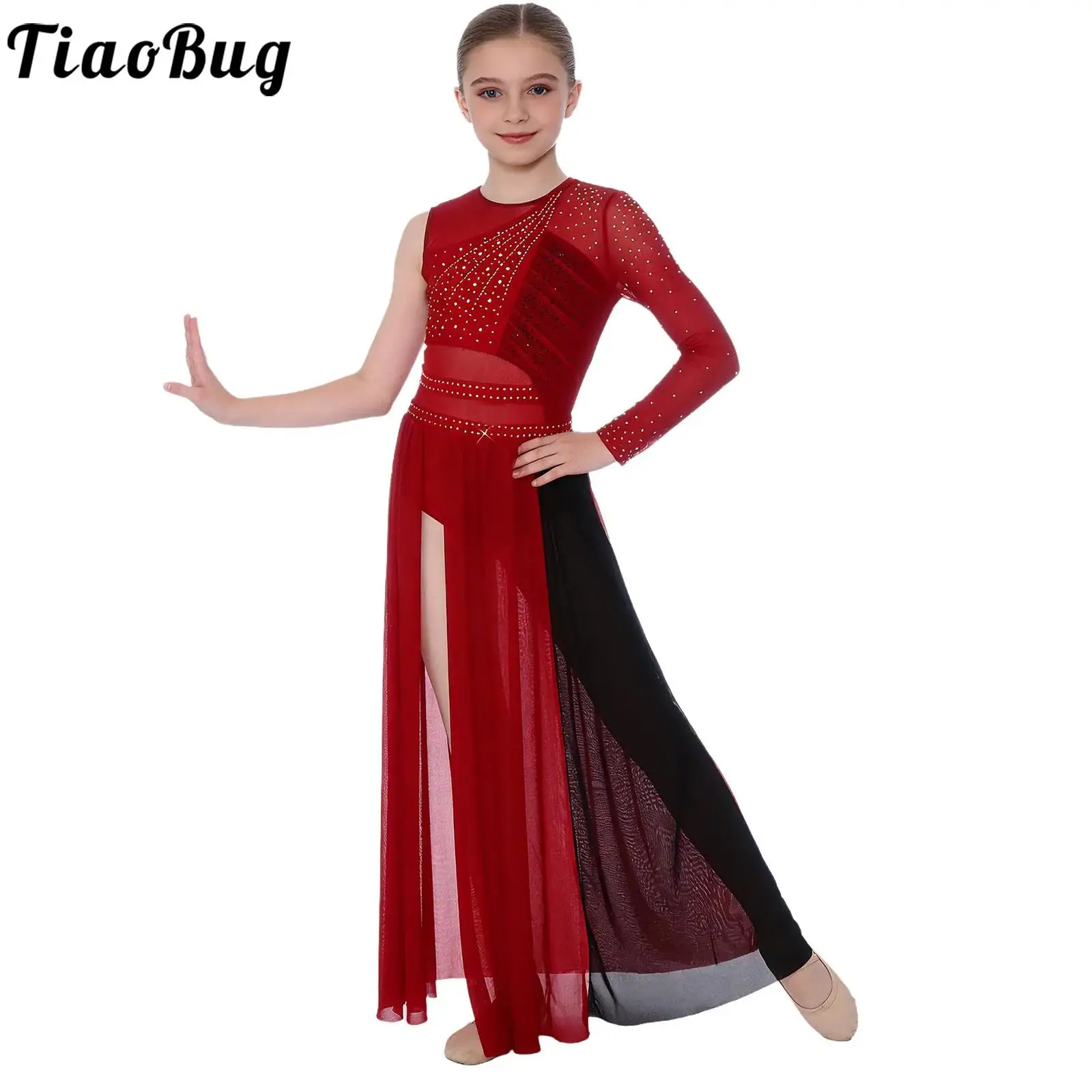 Kids Girls Lyrical Overlay Dress Rhinestones Modern Contemporary Dance Costume Split Mesh Tulle Ballet Gymnastic Skating Leotard
Kids Girls Lyrical Overlay Dress Rhinestones Modern Contemporary Dance Costume Split Mesh Tulle Ballet Gymnastic Skating Leotard