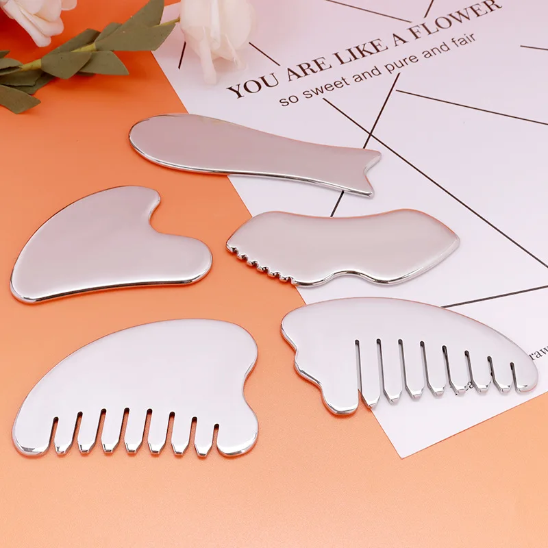 Scraping board metal 304 stainless steel heart comb facial back massage Gua Sha Tool
Scraping board metal 304 stainless steel heart comb facial back massage Gua Sha Tool