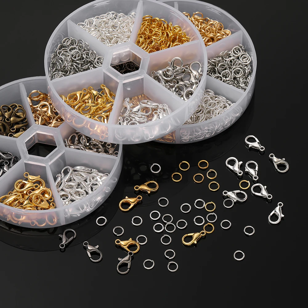 120-1200pcs/Box Lobster Clasp Jump Rings End Clasps Connectors Findings Kits for Bracelet Necklace Jewelry Making Accessories
120-1200pcs/Box Lobster Clasp Jump Rings End Clasps Connectors Findings Kits for Bracelet Necklace Jewelry Making Accessories